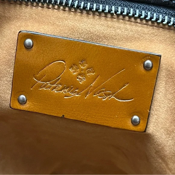 Patricia Nash Zancona Tote black leather studded EUC - Picture 8 of 12